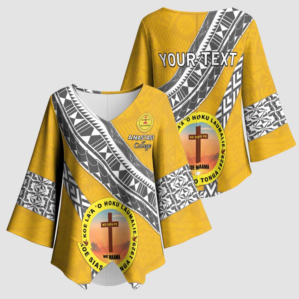 Personalised Anastasis College Kimono Sleeve Blouse Tonga Unique Style - Polynesian Pride