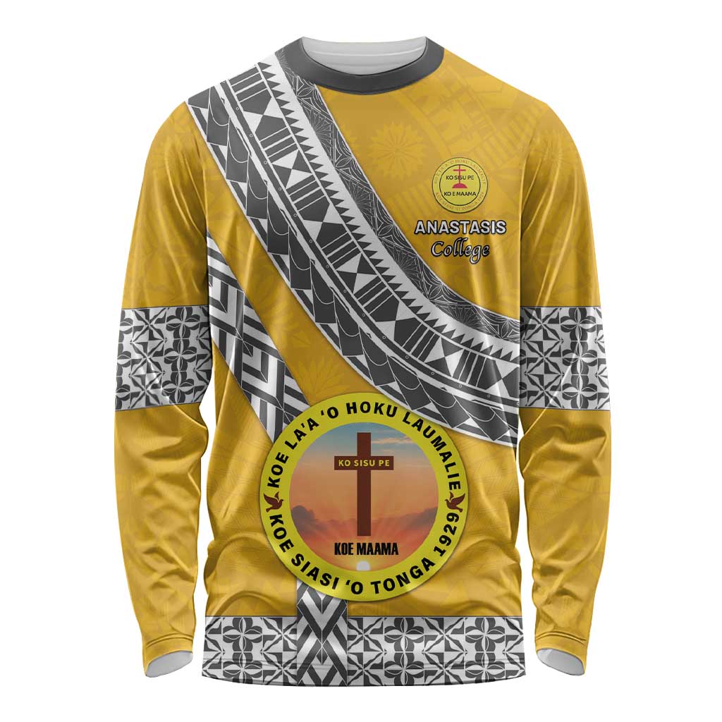 Personalised Anastasis College Long Sleeve Shirt Tonga Unique Style - Polynesian Pride