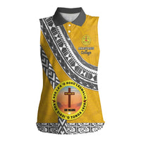 Personalised Anastasis College Women Sleeveless Polo Shirt Tonga Unique Style - Polynesian Pride