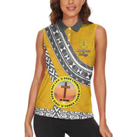 Personalised Anastasis College Women Sleeveless Polo Shirt Tonga Unique Style - Polynesian Pride