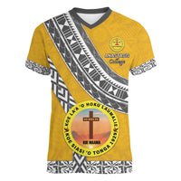 Personalised Anastasis College Women V-Neck T-Shirt Tonga Unique Style - Polynesian Pride