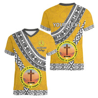 Personalised Anastasis College Women V-Neck T-Shirt Tonga Unique Style - Polynesian Pride