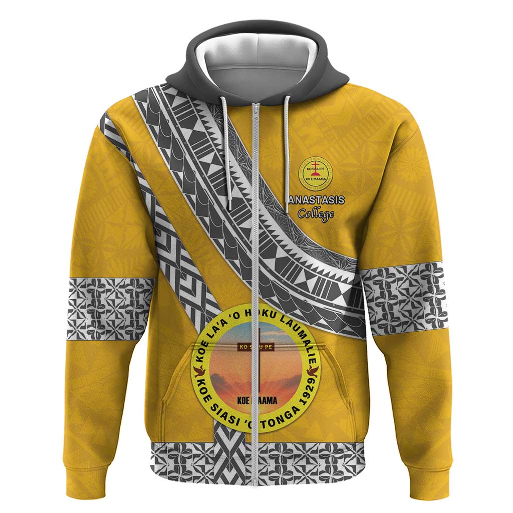 Personalised Anastasis College Zip Hoodie Tonga Unique Style - Polynesian Pride