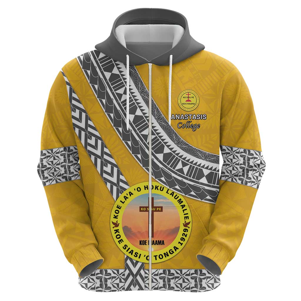 Personalised Anastasis College Zip Hoodie Tonga Unique Style - Polynesian Pride