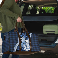 Hawaii Ukulele Travel Bag Tropical Flowers With Palaka Effect Blue Version - Polynesian Pride