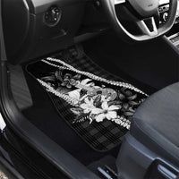 Hawaii Ukulele Car Mats Tropical Flowers With Palaka Effect Black Version - Polynesian Pride