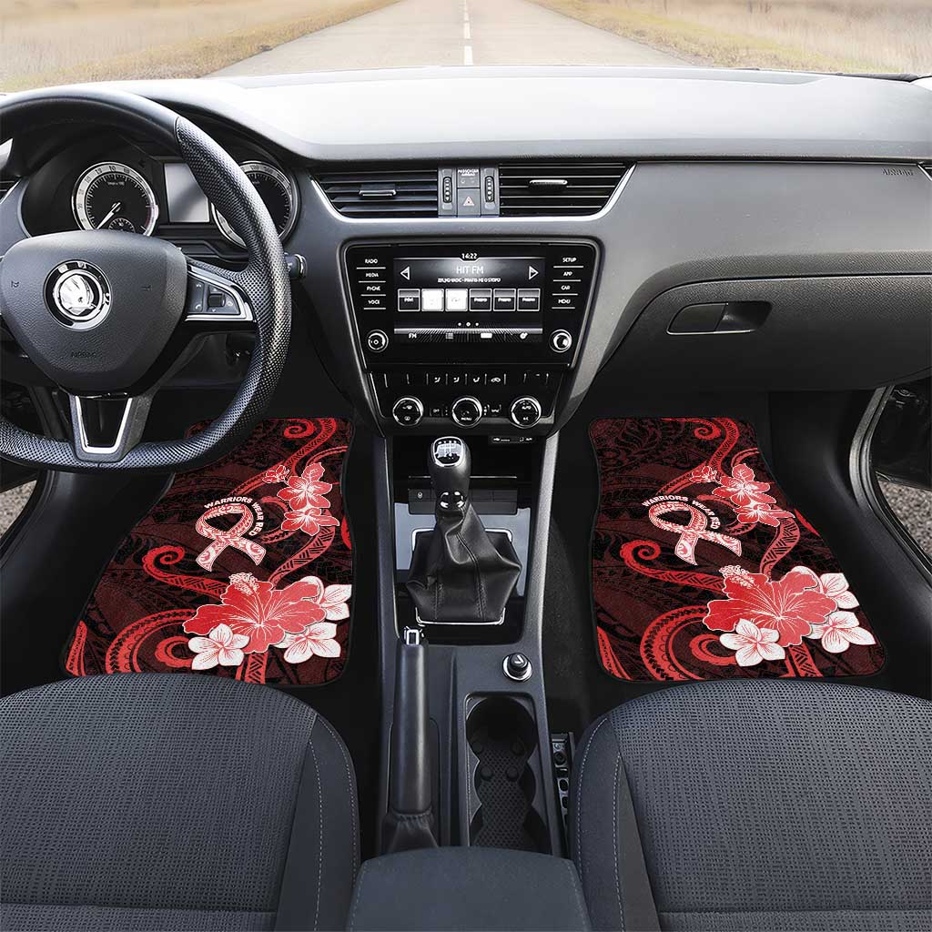 Heart Health Awareness Car Mats Warrior Wears Red Polynesian Style