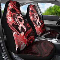 Heart Health Awareness Car Seat Cover Warrior Wears Red Polynesian Style