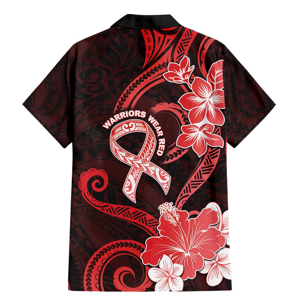 Heart Health Awareness Family Matching Mermaid Dress and Hawaiian Shirt Warrior Wears Red Polynesian Style