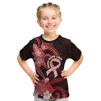 Heart Health Awareness Kid T Shirt Warrior Wears Red Polynesian Style