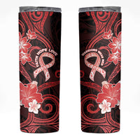Heart Health Awareness Skinny Tumbler Warrior Wears Red Polynesian Style