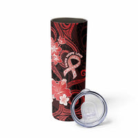 Heart Health Awareness Skinny Tumbler Warrior Wears Red Polynesian Style