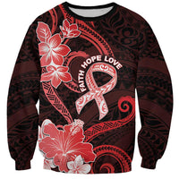 Heart Health Awareness Sweatshirt Warrior Wears Red Polynesian Style