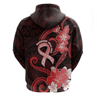 Heart Health Awareness Zip Hoodie Warrior Wears Red Polynesian Style
