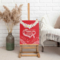 Heart Health Awareness Canvas Wall Art Polynesian Red Ribbon