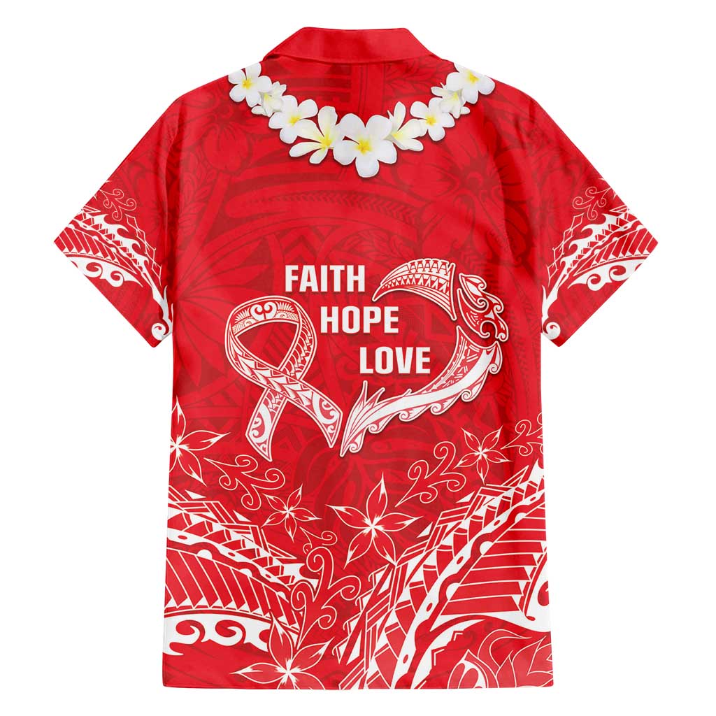 Heart Health Awareness Family Matching Puletasi and Hawaiian Shirt Polynesian Red Ribbon