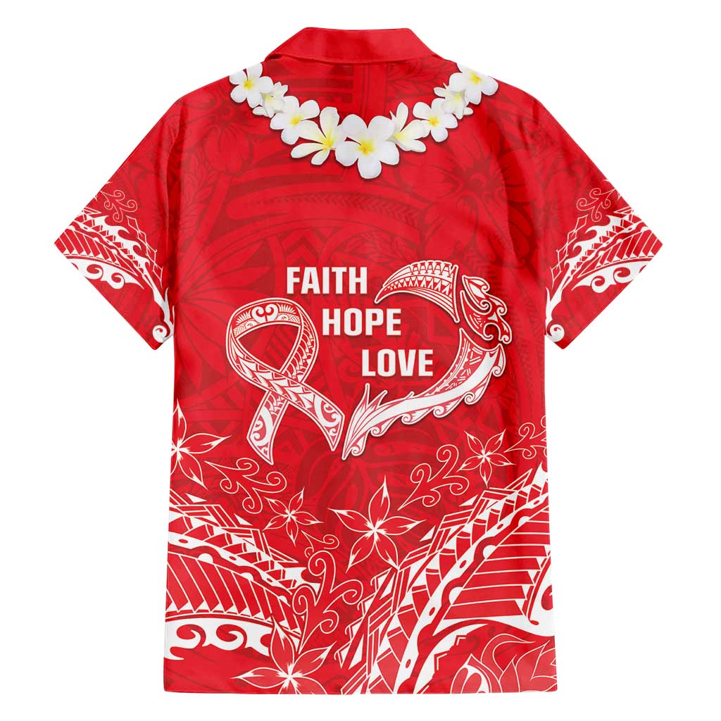 Heart Health Awareness Hawaiian Shirt Polynesian Red Ribbon