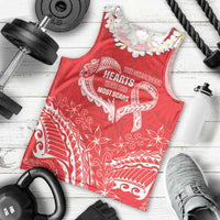 Heart Health Awareness Men Tank Top Polynesian Red Ribbon