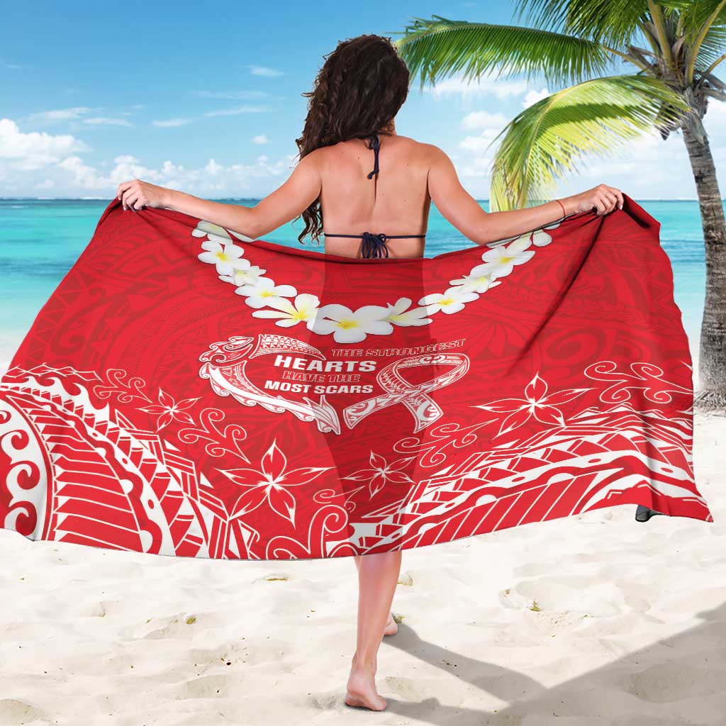 Heart Health Awareness Sarong Polynesian Red Ribbon
