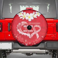 Heart Health Awareness Spare Tire Cover Polynesian Red Ribbon