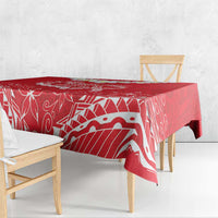 Heart Health Awareness Tablecloth Polynesian Red Ribbon