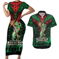New Zealand ANZAC Day Couples Matching Short Sleeve Bodycon Dress and Hawaiian Shirt Aotearoa Hei Tiki
