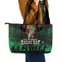 New Zealand ANZAC Day Leather Tote Bag Aotearoa Hei Tiki