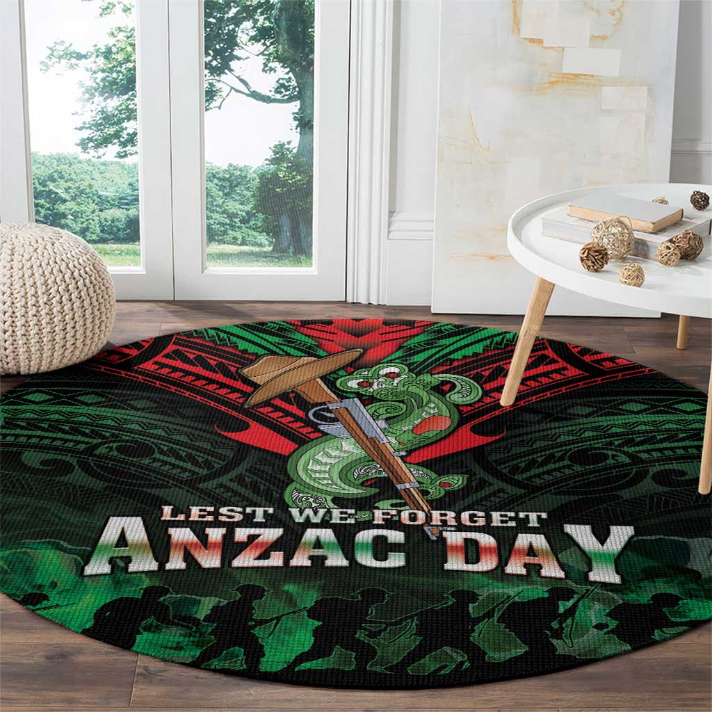New Zealand ANZAC Day Round Carpet Aotearoa Hei Tiki