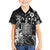 Hawaii King Kamehameha Day Family Matching Long Sleeve Bodycon Dress and Hawaiian Shirt Polynesian Pattern Mix Hibiscus Black
