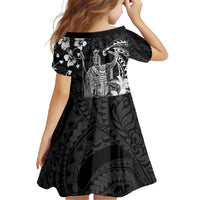 Hawaii King Kamehameha Day Family Matching Summer Maxi Dress and Hawaiian Shirt Polynesian Pattern Mix Hibiscus Black LT05 - Polynesian Pride