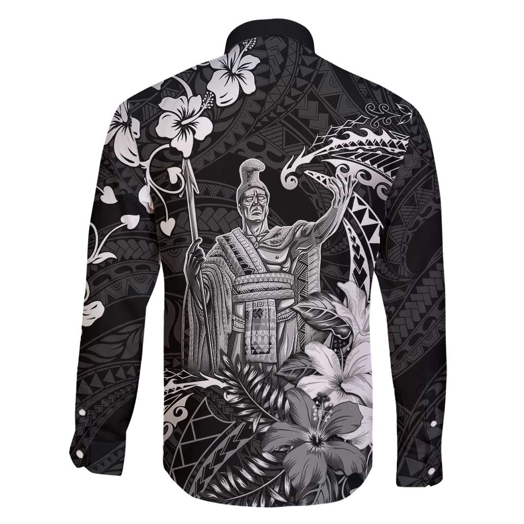 Hawaii King Kamehameha Day Family Matching Tank Maxi Dress and Hawaiian Shirt Polynesian Pattern Mix Hibiscus Black