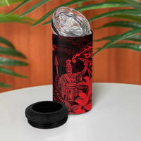 Hawaii King Kamehameha Day 4 in 1 Can Cooler Tumbler Polynesian Pattern Mix Hibiscus Red