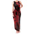 Hawaii King Kamehameha Day Family Matching Tank Maxi Dress and Hawaiian Shirt Polynesian Pattern Mix Hibiscus Red