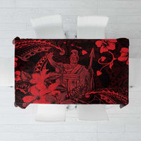 Hawaii King Kamehameha Day Tablecloth Polynesian Pattern Mix Hibiscus Red LT05 Red - Polynesian Pride