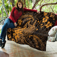 Hawaii King Kamehameha Day Quilt Polynesian Pattern Mix Hibiscus Gold