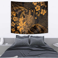 Hawaii King Kamehameha Day Tapestry Polynesian Pattern Mix Hibiscus Gold LT05 - Polynesian Pride
