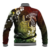 Hawaii King Kamehameha Day Baseball Jacket Polynesian Pattern Mix Hibiscus Reggae LT05 - Polynesian Pride