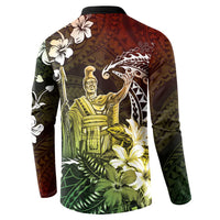 Hawaii King Kamehameha Day Button Sweatshirt Polynesian Pattern Mix Hibiscus Reggae LT05 - Polynesian Pride