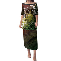 Hawaii King Kamehameha Day Family Matching Puletasi and Hawaiian Shirt Polynesian Pattern Mix Hibiscus Reggae LT05 Mom's Dress Reggae - Polynesian Pride