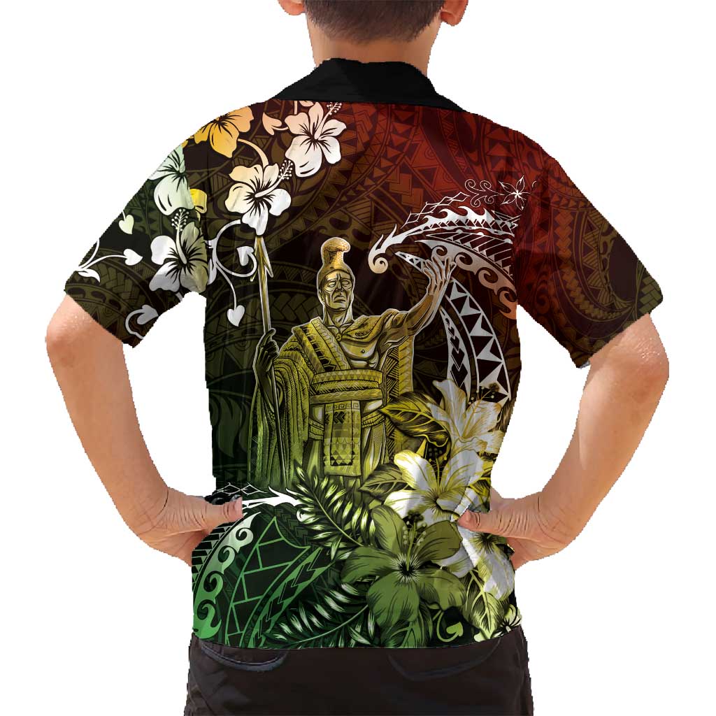 Hawaii King Kamehameha Day Family Matching Summer Maxi Dress and Hawaiian Shirt Polynesian Pattern Mix Hibiscus Reggae LT05 - Polynesian Pride