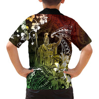 Hawaii King Kamehameha Day Family Matching Summer Maxi Dress and Hawaiian Shirt Polynesian Pattern Mix Hibiscus Reggae LT05 - Polynesian Pride