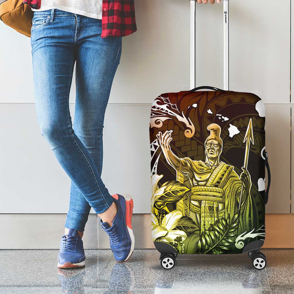 Hawaii King Kamehameha Day Luggage Cover Polynesian Pattern Mix Hibiscus Reggae