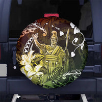 Hawaii King Kamehameha Day Spare Tire Cover Polynesian Pattern Mix Hibiscus Reggae