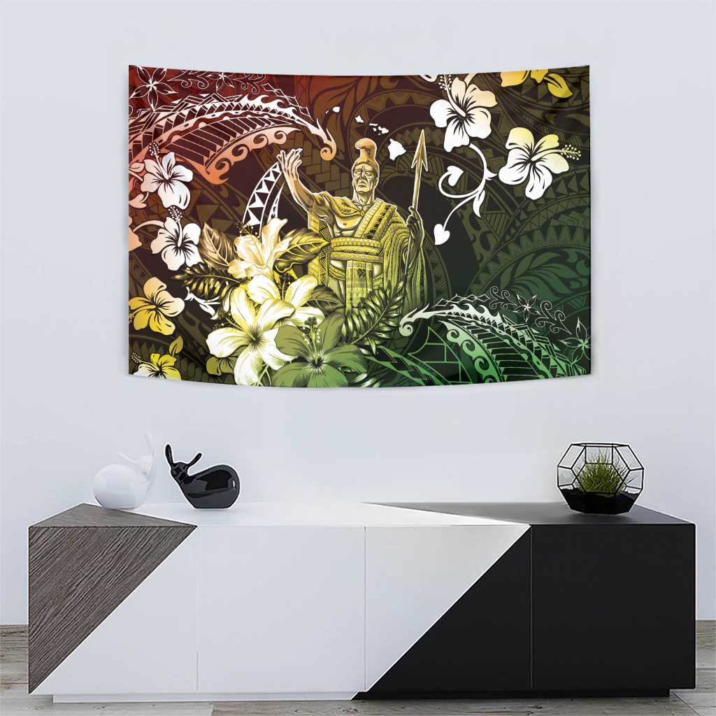 Hawaii King Kamehameha Day Tapestry Polynesian Pattern Mix Hibiscus Reggae LT05 - Polynesian Pride