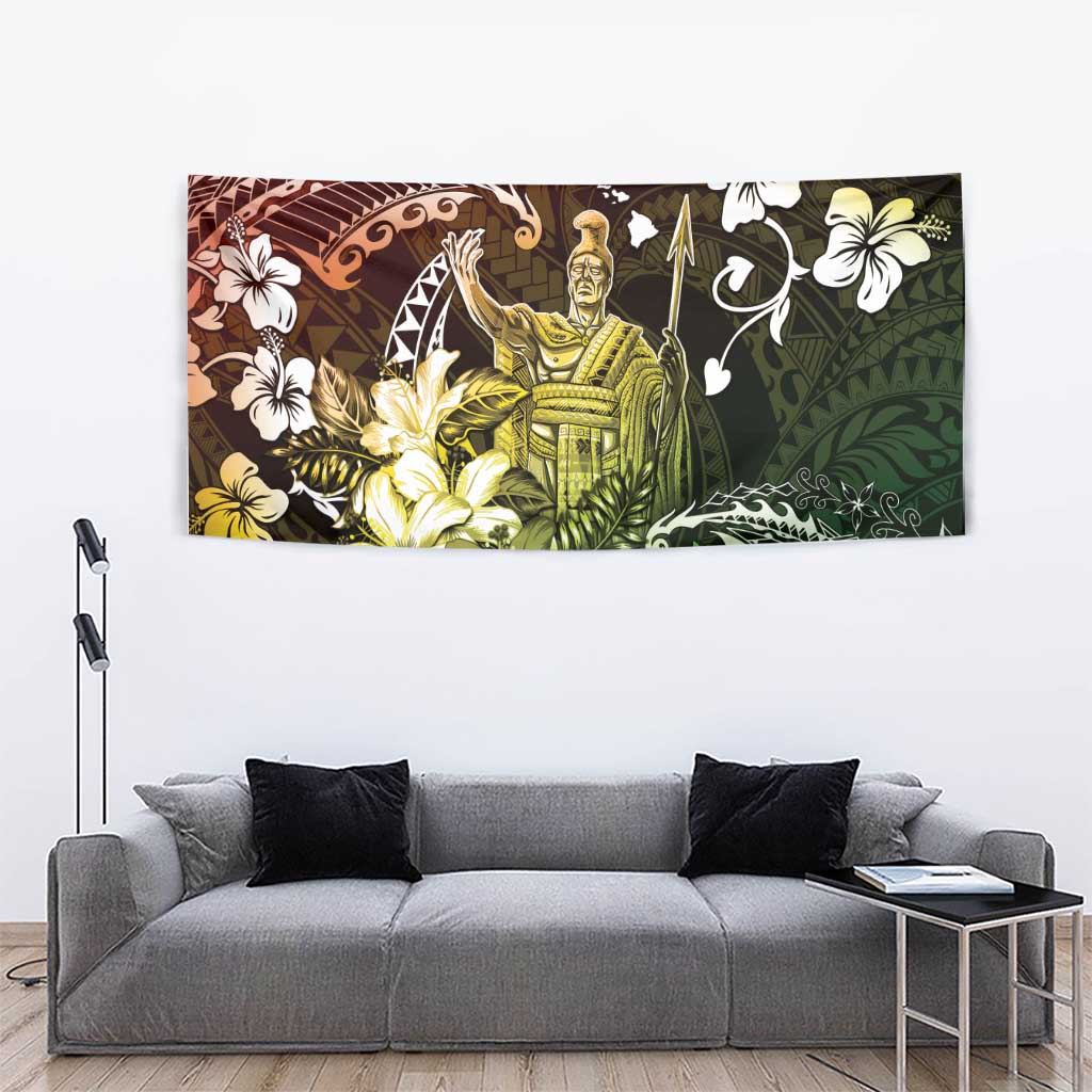 Hawaii King Kamehameha Day Tapestry Polynesian Pattern Mix Hibiscus Reggae LT05 - Polynesian Pride