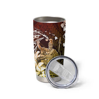 Hawaii King Kamehameha Day Tumbler Cup Polynesian Pattern Mix Hibiscus Reggae