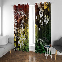Hawaii King Kamehameha Day Window Curtain Polynesian Pattern Mix Hibiscus Reggae