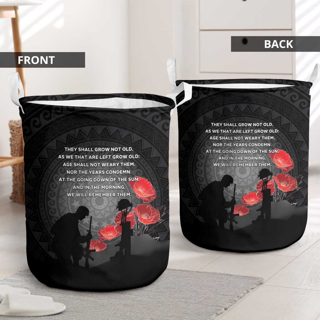 Cook Islands ANZAC Day Laundry Basket Soldier Silhouette Remembrance