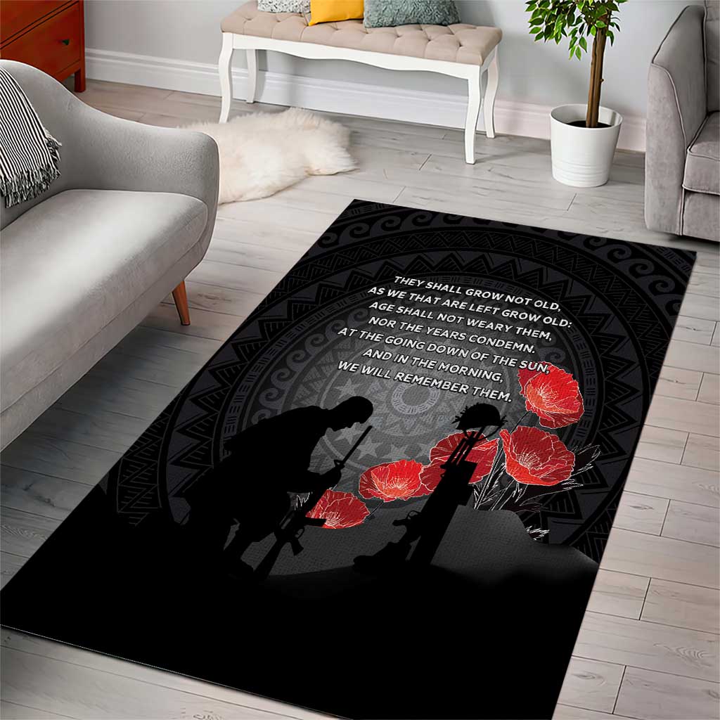 Cook Islands ANZAC Day Area Rug Soldier Silhouette Remembrance LT05 - Polynesian Pride