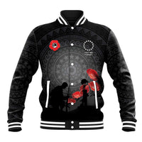 Cook Islands ANZAC Day Baseball Jacket Soldier Silhouette Remembrance